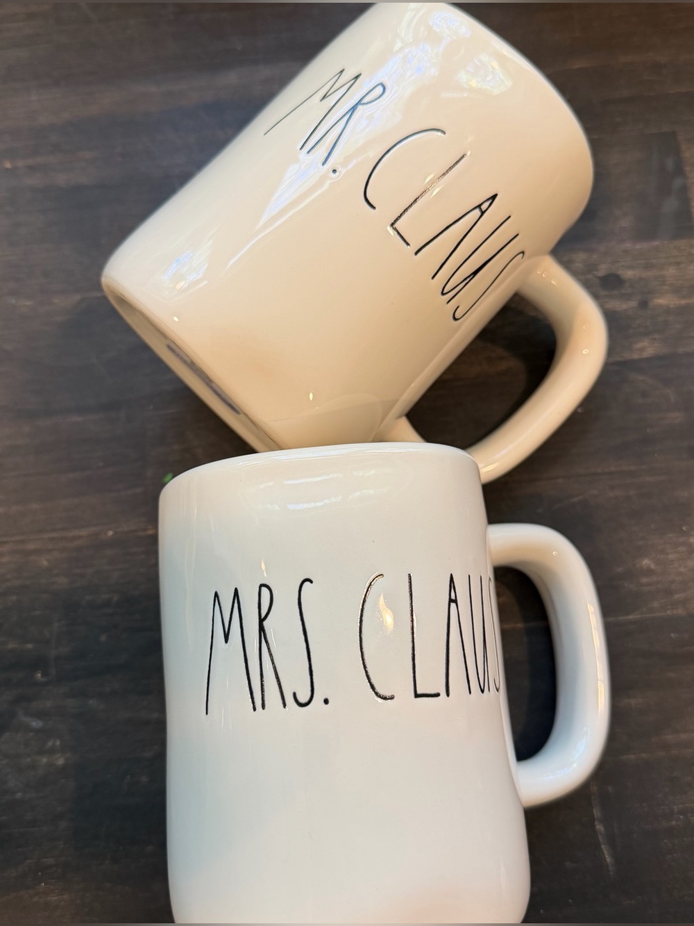 Perfect condition Rae Dunn set of Mr. & Mrs Clause mugs